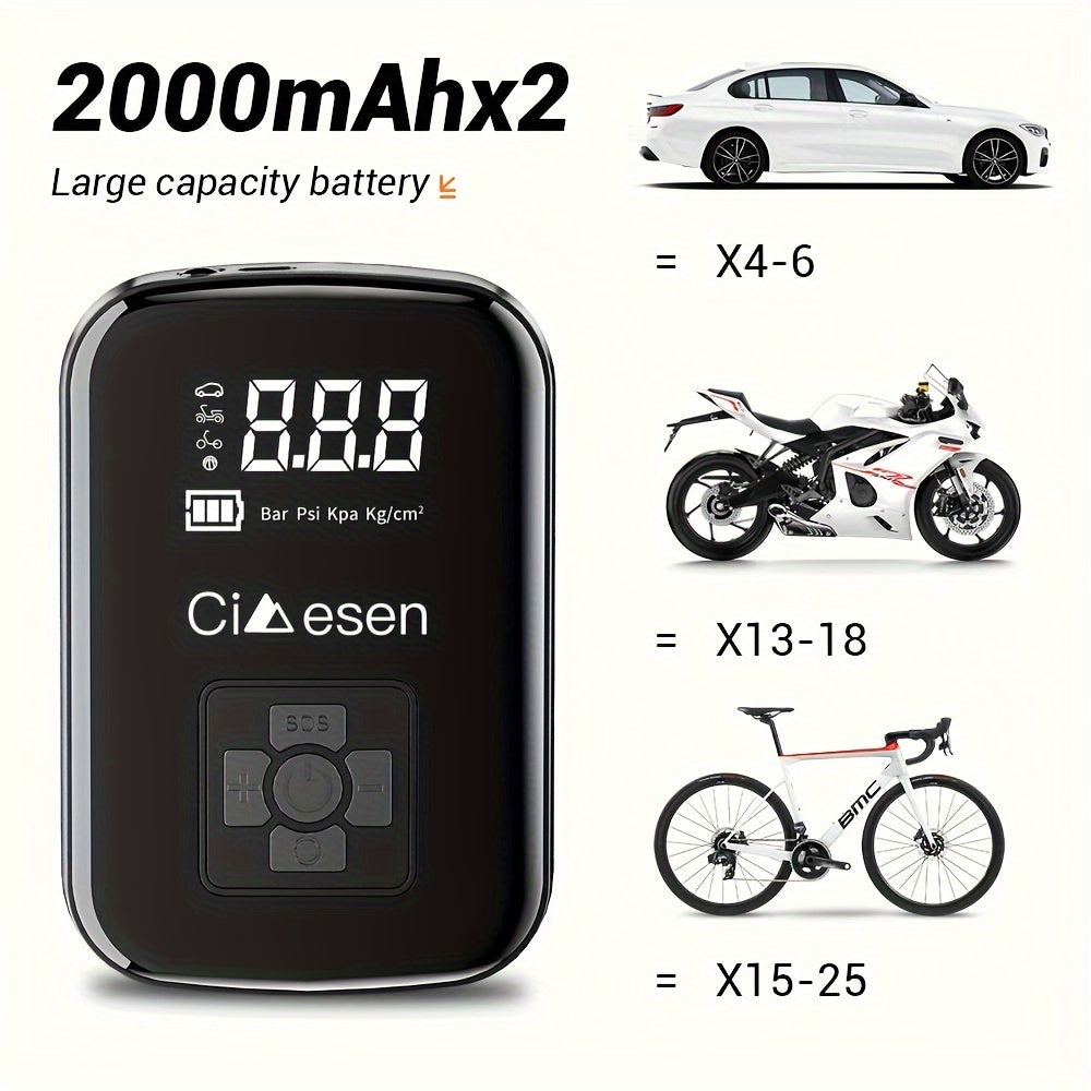 Bomba de ar elétrica para automóveis - Enchimento rápido e seguro em cada viagem