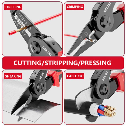 5-in-1 Multi-Function Pliers Set  Wire Cutters, Needle Nose, Stripping, Crimping & More