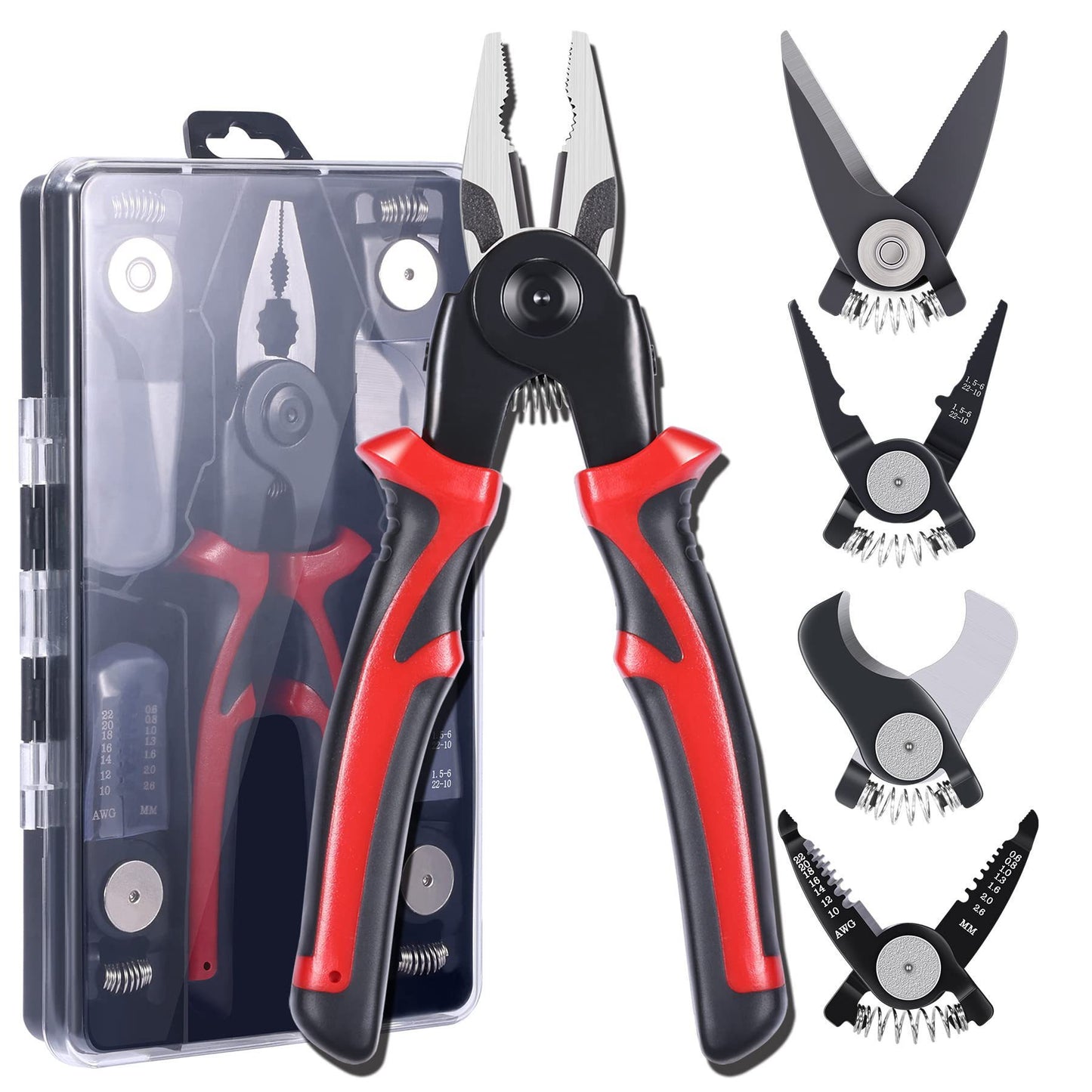 5-in-1 Multi-Function Pliers Set  Wire Cutters, Needle Nose, Stripping, Crimping & More