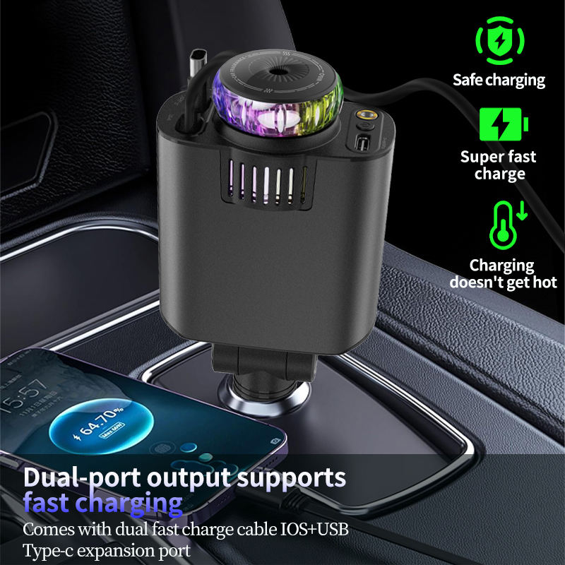 GalaxyDrive 4-in-1 Car Hub - Charge, Illuminate & Refresh Your Journe