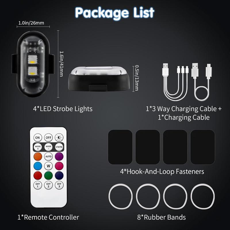 StrobeGuard 8-Color Universal Warning Lights (Set of 6)