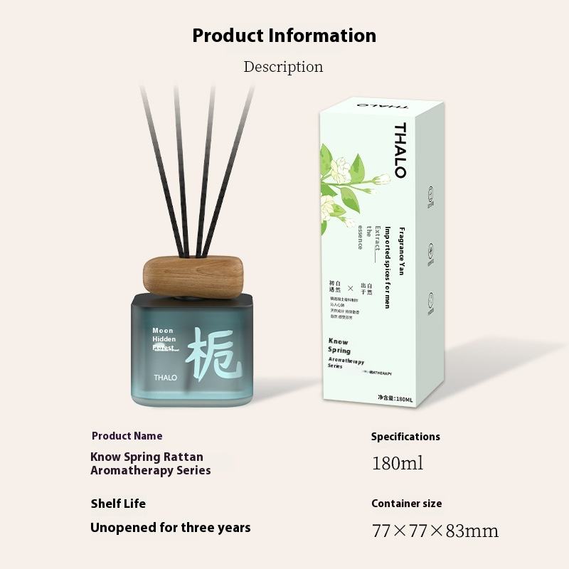 Long-Lasting Fire-Free Rattan Perfume Glass Air Purifier Home Bedroom Freshener Aromatherapy Fragrance