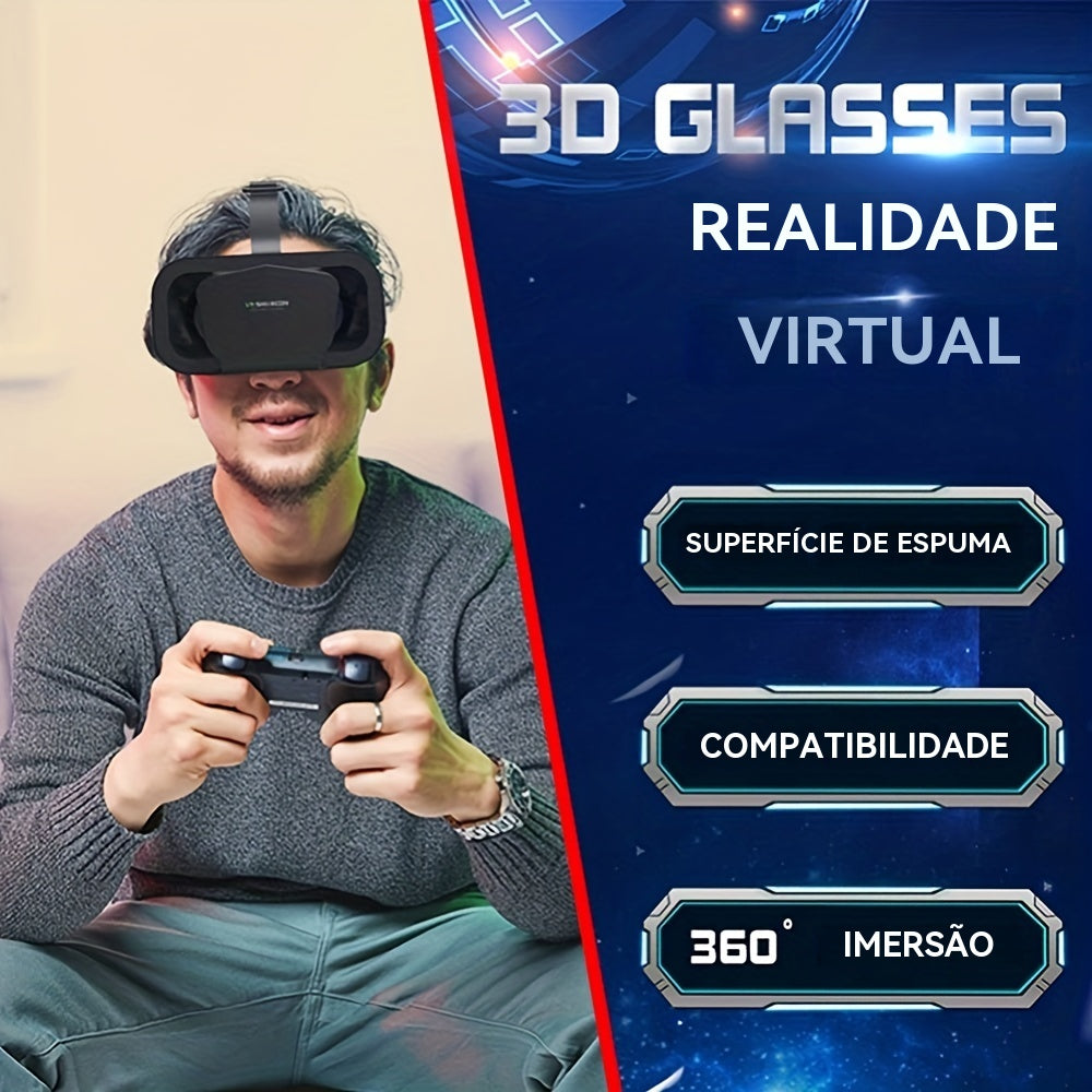 Óculos VR de Realidade Virtual 3D – Mergulhe em Um Mundo Além da Tela